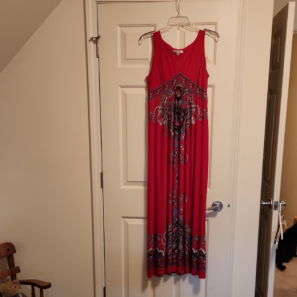Sandra Darren Empire Waste Maxi Dress